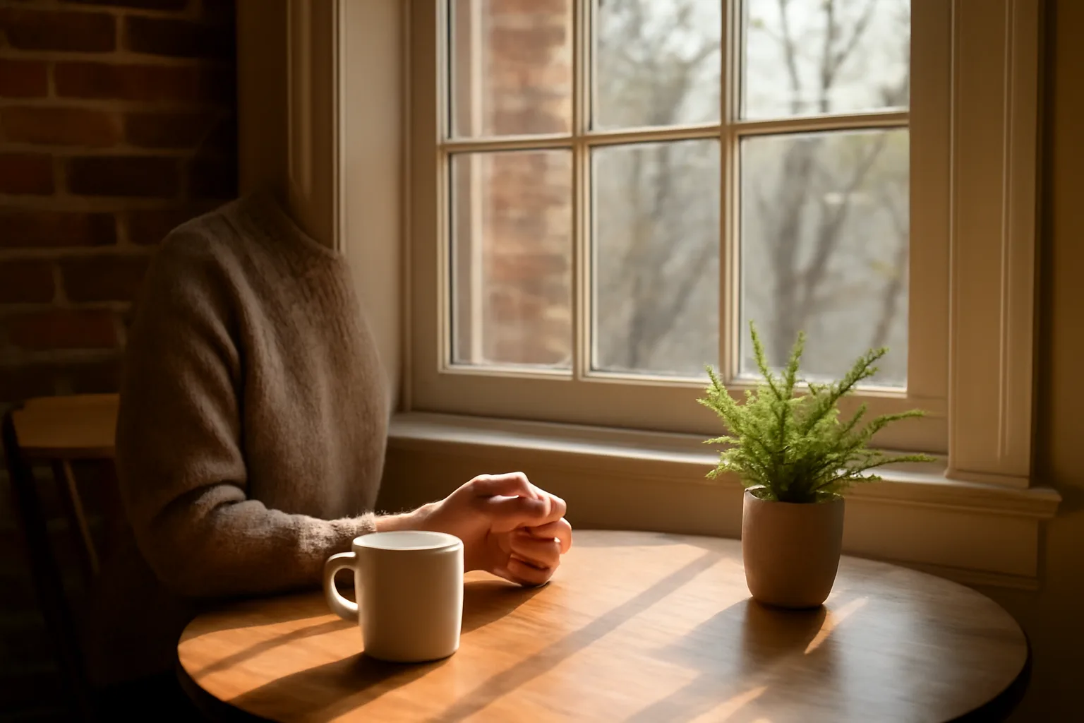 Person at a sunlit Wilmington table planning remote online notarization work