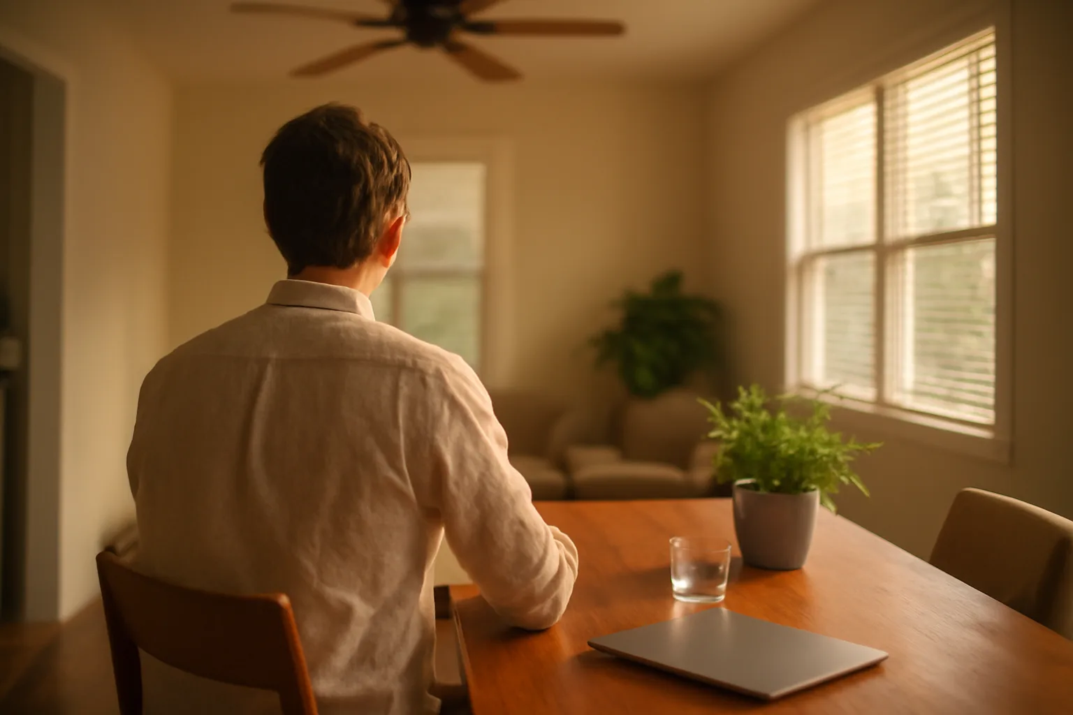 Person at a Tampa table ready for remote online notarization work
