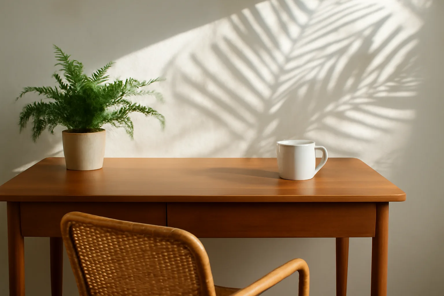 Sunlit South Florida desk used for remote online notarization work